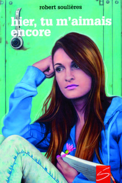 Illustration de la couverture du récit poétique Hier, tu m’aimais encore où une jeune fille pensive est assise sur le sol, la tête appuyée sur son poing.