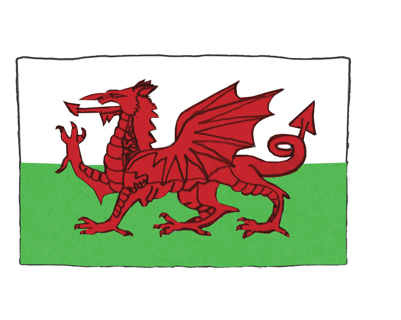 Illustration du drapeau du Pays de Galles.