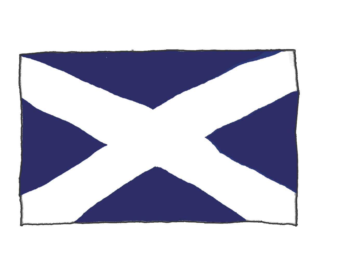 Illustration du drapeau de l’Écosse.