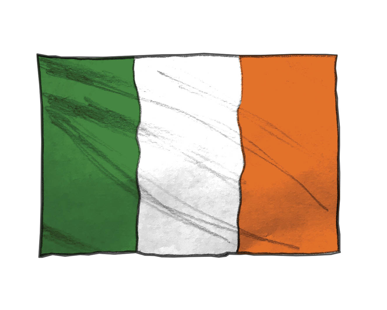 Illustration du drapeau de l’Irlande.