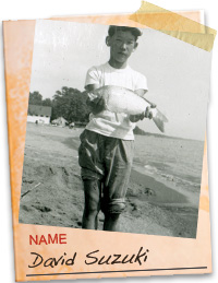 nom: david suzuki avec poisson