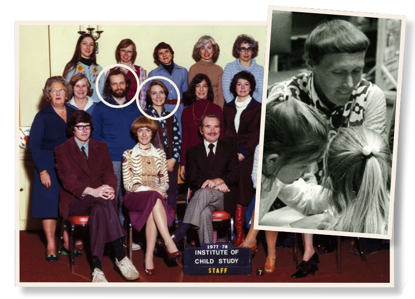 Photo du personnel enseignant de l’Institute of Child Study, prise pendant l’année scolaire 1977-1978. Entre autres, Ted Hunter et Diane Wicks y figurent. 