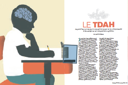 Illustration de l’article «Le TDAH» publié dans <em>Pour parler profession</em></em>. 