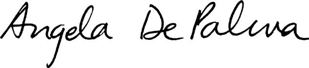  Signature d’Angela De Palma.