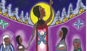 Photo issue de la vidéo de l’Ordre L’éthique est un geste : manifester son empathie pour les enfants anishinaabe montre une œuvre d’art anishinaabe.