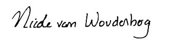Signature manuscrite de Nicole van Woudenberg.