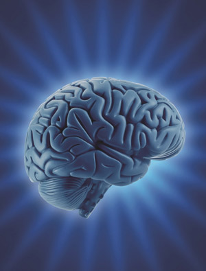 Vignette de la couverture du numéro de mars 2019 de Pour parler profession, montrant une illustration d’un cerveau humain auréolé.