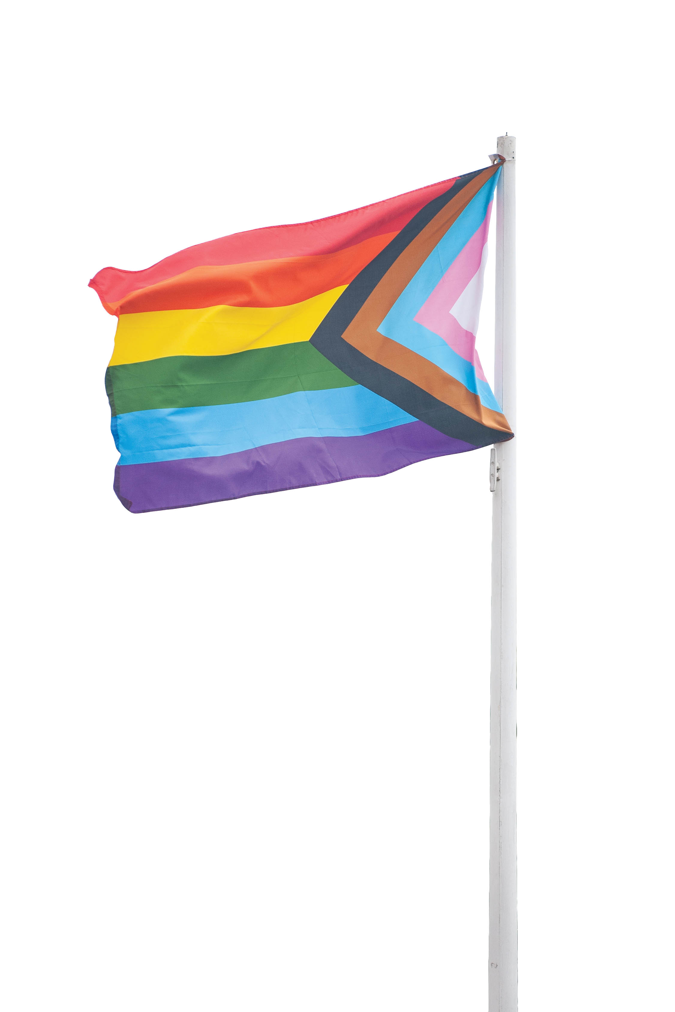Drapeau multicolore inclusif de la diversité LGBTQ+.