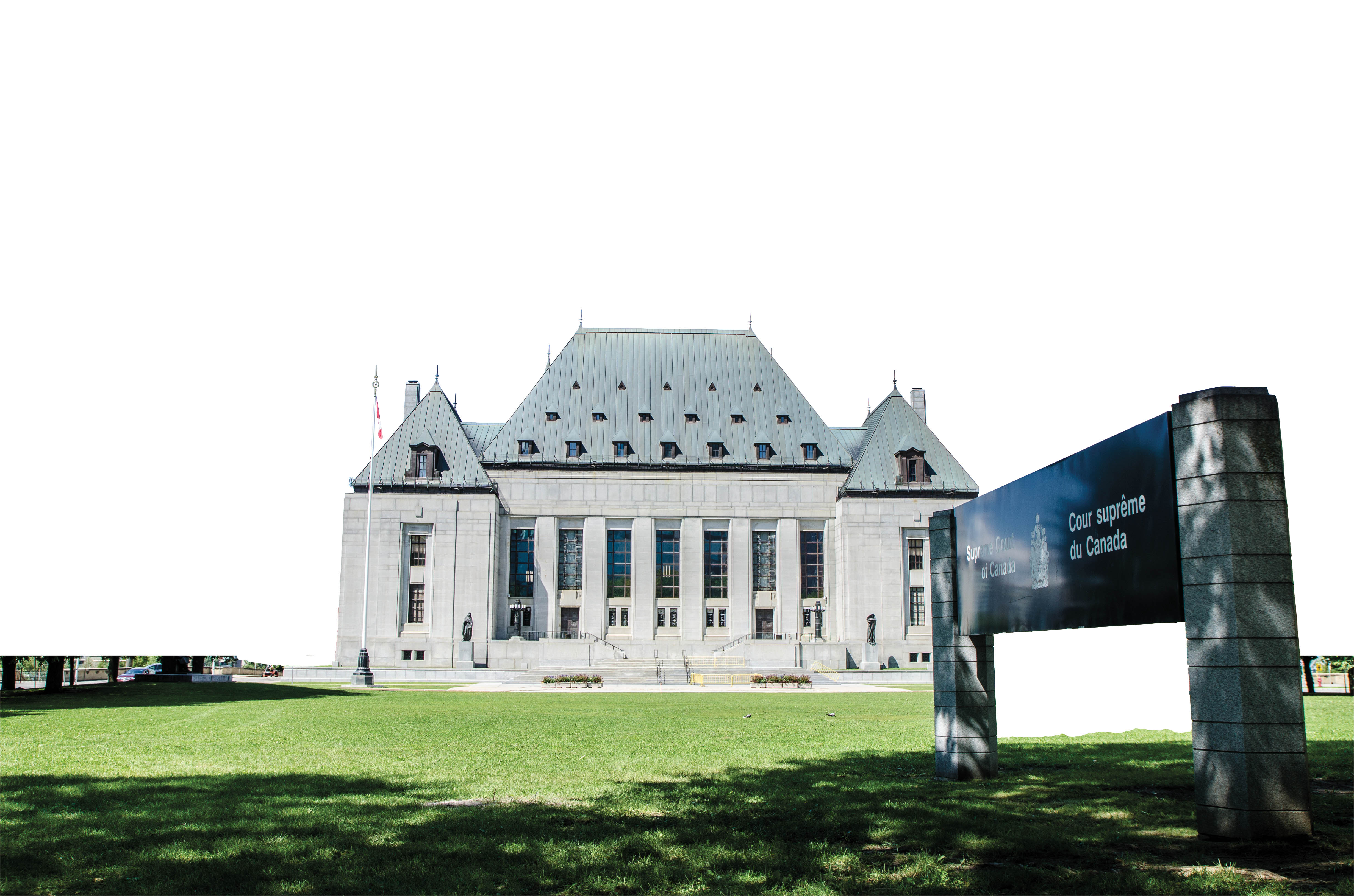 Extérieur de l’édifice de la Cour suprême du Canada.