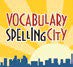 Application icon for ""VocabularySpellingCity"" app. The icon consists of the the words, ""VocabularySpellingCity.""