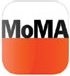 Application icon for ""The Museum of Modern Art"" app. The icon is of the letters M O M A.