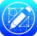 Application icon for 'Geometry Pad' app. The icon is a geometric blueprint.