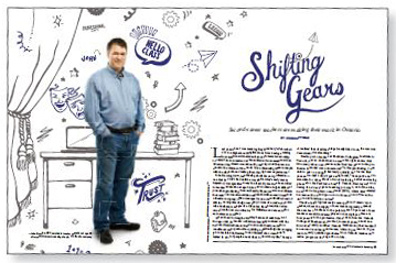 "An image of an article from ""Professionally Speaking"" titled, ""Shifting Gears."
