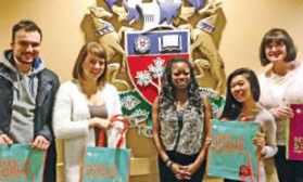 A photo of College staff and students from Wilfrid Laurier University.