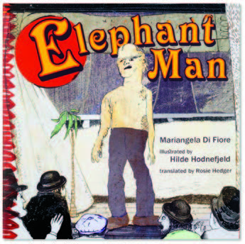 An image of the book cover for 'Elephant Man.' The cover image is an illustration of a man with no shirt on.