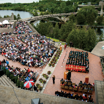 Photo of the first pre-service accreditation convocation at Trent University.