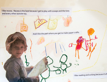 A childlike illustration of stick figures.