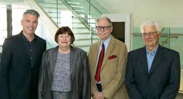 Photo from the College's 20th anniversary: Michael Salvatori, Ontario Certified Teacher, Registrar and CEO, and former Registrars Margaret Wilson, Onario Certified Teacher, Doug Wilson and Brian McGowan.