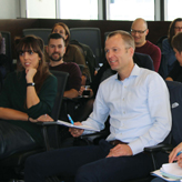 Photo of an international delegation of educators from the Netherlands.