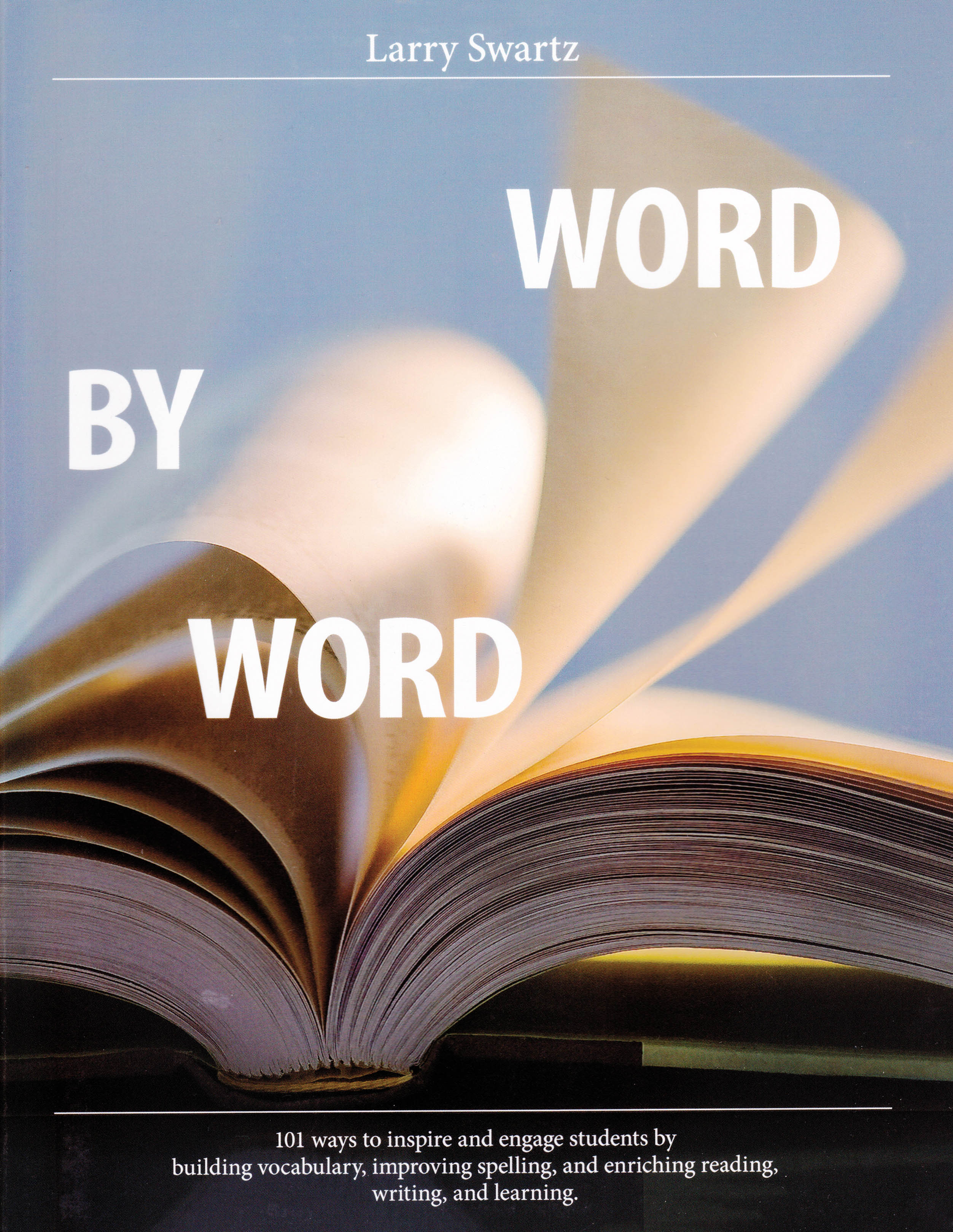 Photo of the cover of 'Word by Word.' The cover is a book with several pages turning.