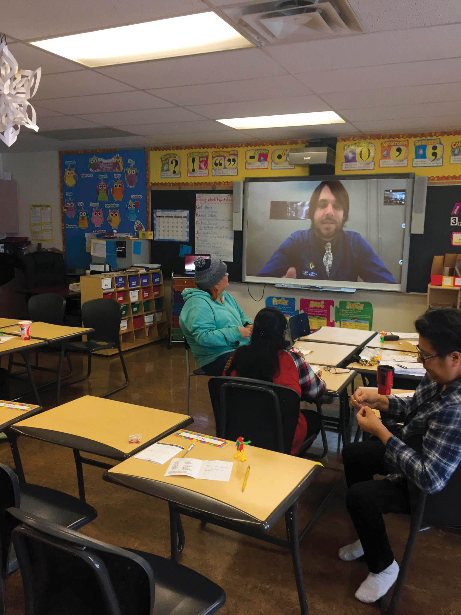Tom Doherty, OCT, facilitates staff training with teachers from Wasaho Cree Nation School
