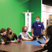 Brent Yacoback, OCT, leading a coding class with students.