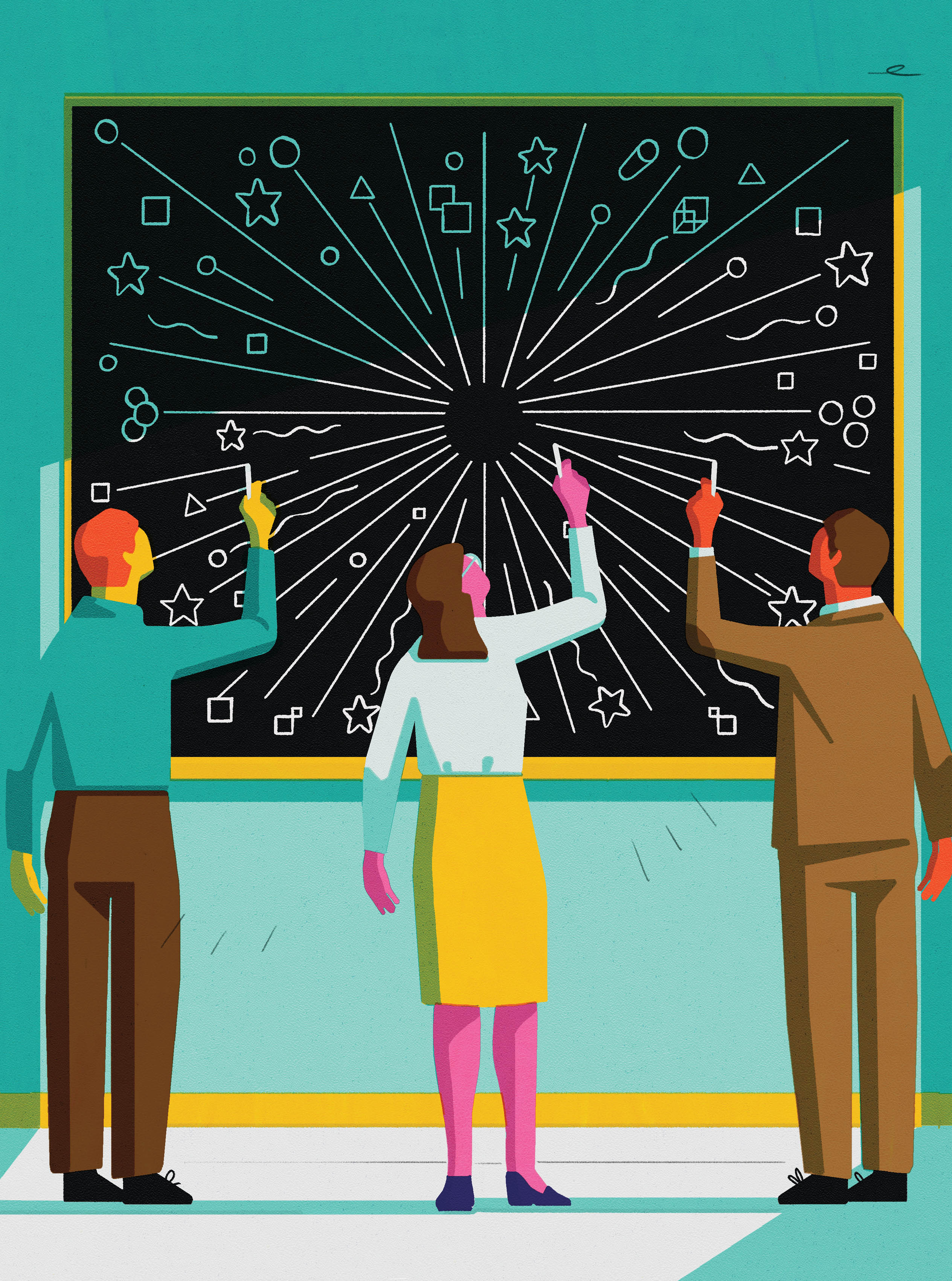 Illustration of OCT's drawing on a chalkboard.